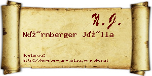 Nürnberger Júlia névjegykártya