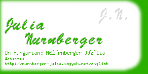 julia nurnberger business card